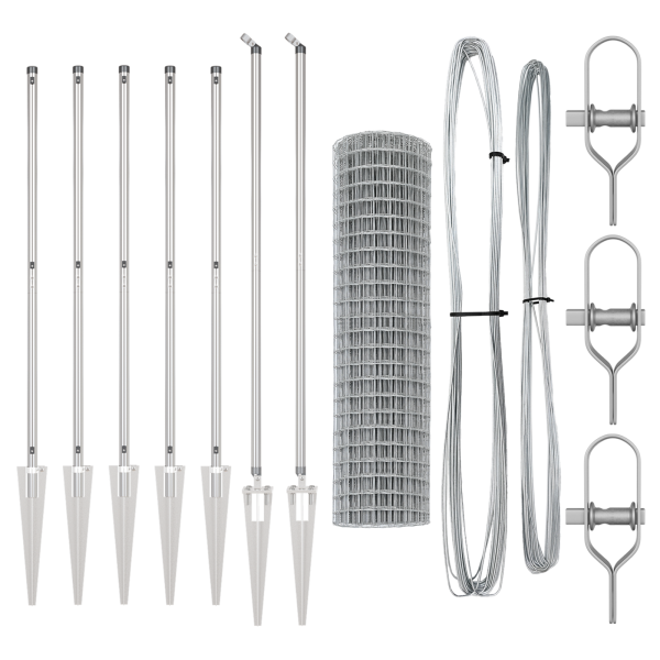 Cerca Euro com 7 Postes de Espeto 1.2x10 m Aço Galvanizado M 4
