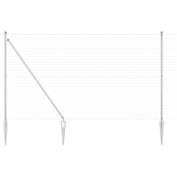 Cerca Euro de  con 7 Postes con Picos 1.6x10 m Acero Galvanizado M 2