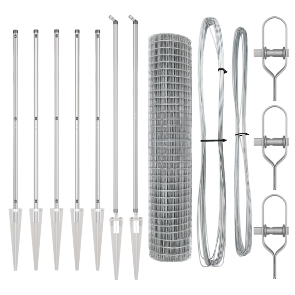 Cerca Euro com 7 Postes de Espinho 1.6x10 m Aço Galvanizado M 4