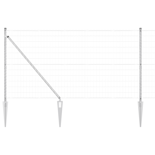 Cerca Euro com 7 Postes de Espeto 1.4x10 m Aço Galvanizado M 2