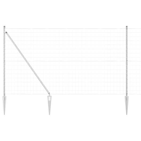 Cerca Euro de  con 7 Postes de Espinas 1.5x10 m Acero Galvanizado M 2