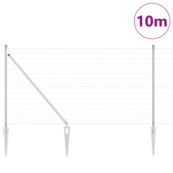 Cerca Euro com 13 Postes com Espinhos 1x25 m Aço Galvanizado M 3