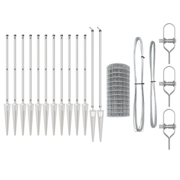 Euro Fence con 13 postes de pica 1x25 m acero galvanizado M 4