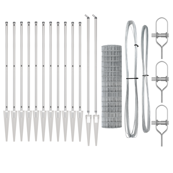 Cerca Euro  con 13 Postes de Punta 1.2x25 m Acero Galvanizado M 4