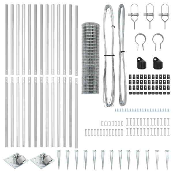 Euro Fence con 13 postes de espiga 1.2x25 m acero galvanizado M 5