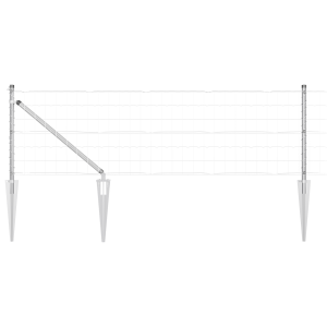 Cerca Euro  con 13 Postes de Punta 0.6x50 m Acero Galvanizado H