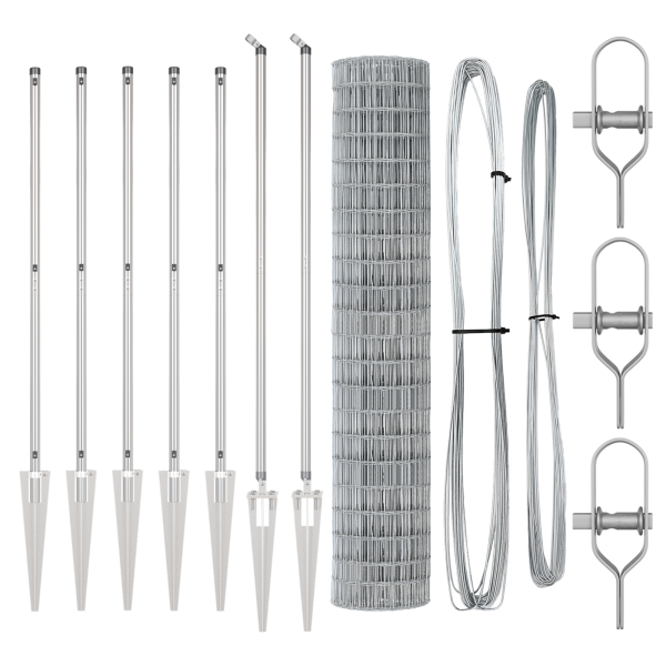 Cerca Euro com 7 Postes Pontudos 1.5x10 m de Aço Galvanizado M 4
