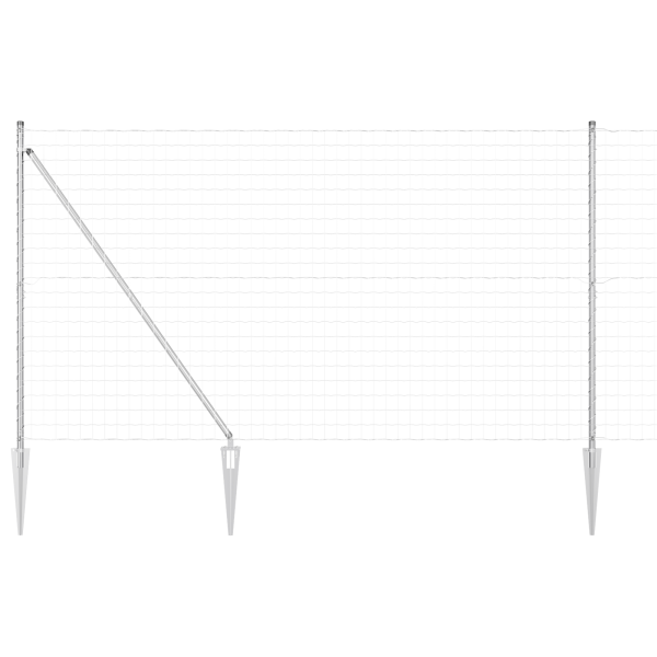Cerca Euro  con 7 Postes de Espiga 1.6x10 m de Acero Galvanizado M 2