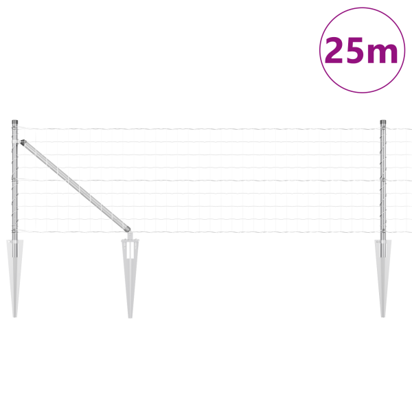 Valla Euro con 13 Postes 0.4x25 m Acero Galvanizado M 3