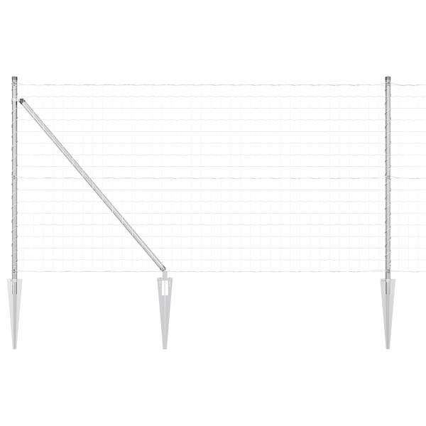 Cerca Euro com 13 Postes de Espeto 1x25 m de Aço Galvanizado M 2