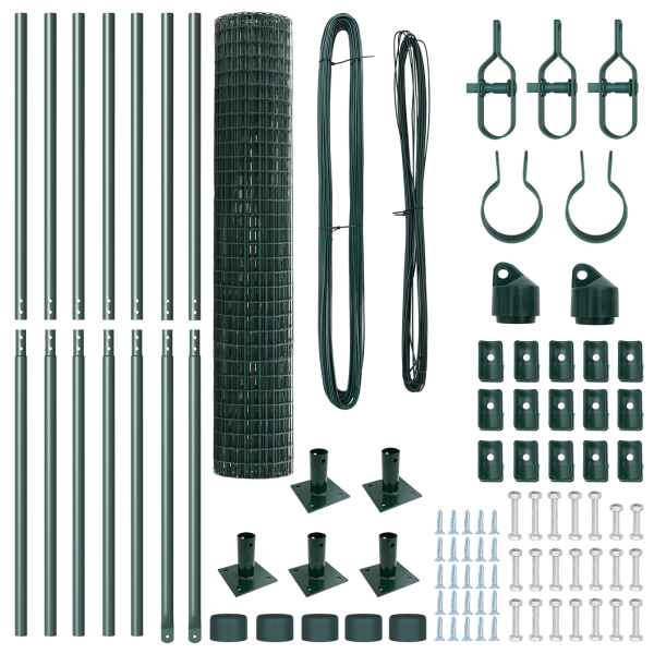 Cerca Euro de  con 7 postes con brida 1.6x10 m de acero galvanizado M 5