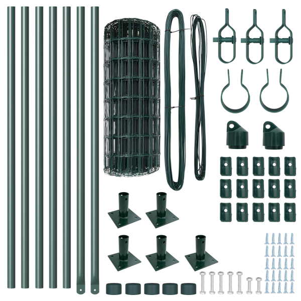 Cerca Euro de  con 7 postes flanged 0.6x10 m de acero galvanizado M 5