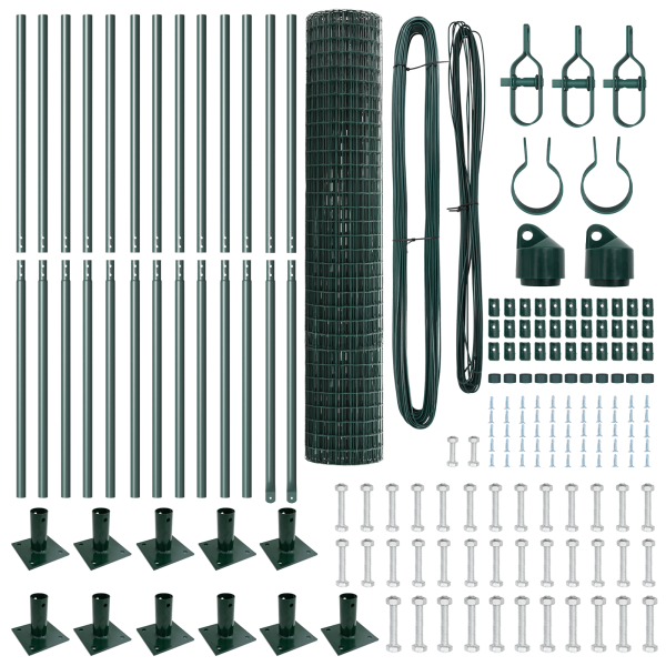 Cerca Euro de  con 13 postes acanalados 1.2x25 m de acero galvanizado M 5