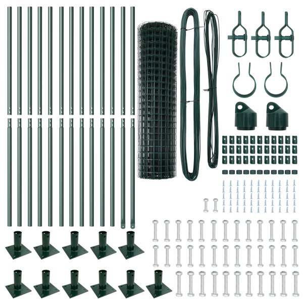 Cerca Euro de  Set de 2 Verde Acero. recubrimiento de PVC M 5