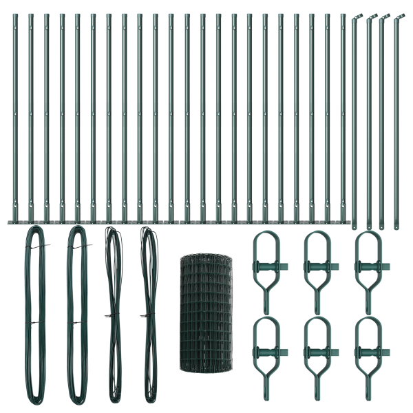 Cerca Euro com 13 Postes Flangeados 0.4x50 m de Aço Galvanizado M 4