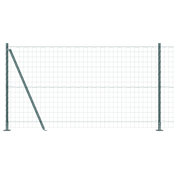 Cerca Euro com 13 Postes Flangeados 1.2x25 m Aço Galvanizado M 2