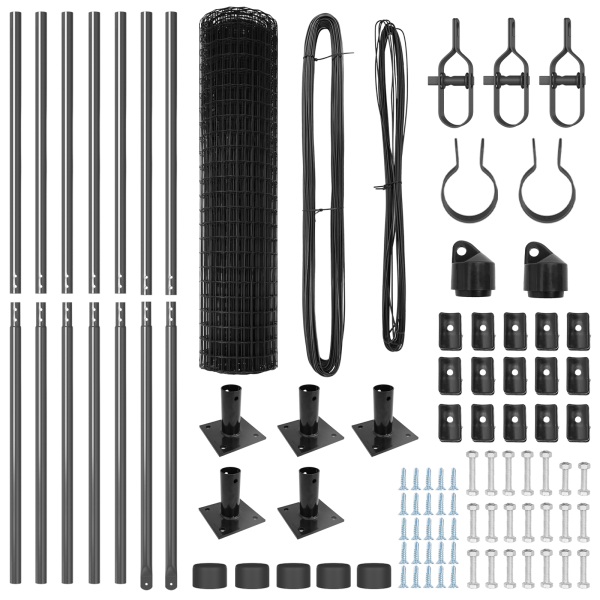 Cerca Euro  con 7 postes flangiados 1x10 m de acero galvanizado M 5