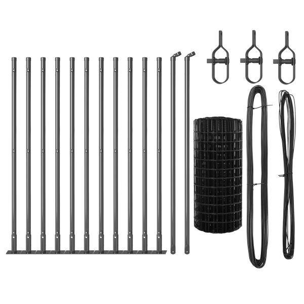 Cerca Euro com 13 Postes Flangeados 0.4x25 m de Aço Galvanizado M 4