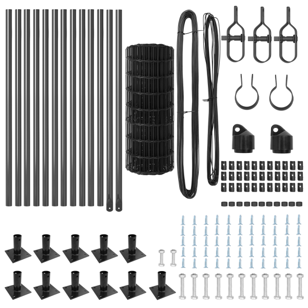 Euro Fence con 13 postes con brida 0.4x25 m de acero galvanizado M 5