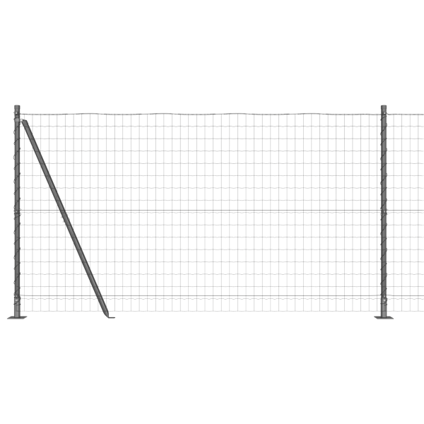 Cerca Euro  con 13 Postes Flangleados 1.2x25 m Acero Galvanizado M 2