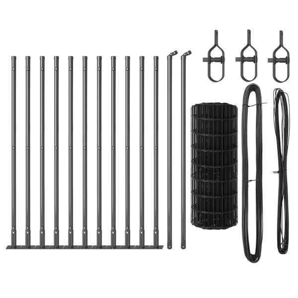 Cerca Euro com 13 Postes Flangeados 0.4x25 m de Aço Galvanizado M 4