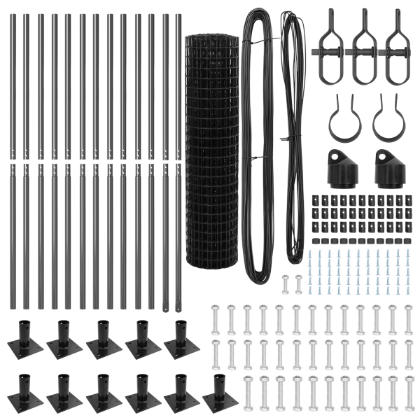 Cerca Euro  con 13 postes flangados 1.2x25 m de acero galvanizado M 5