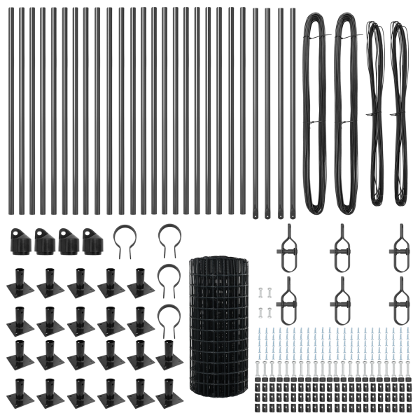 Euro Fence con 13 Postes Flangeados 0.4x50 m Acero Galvanizado M 5