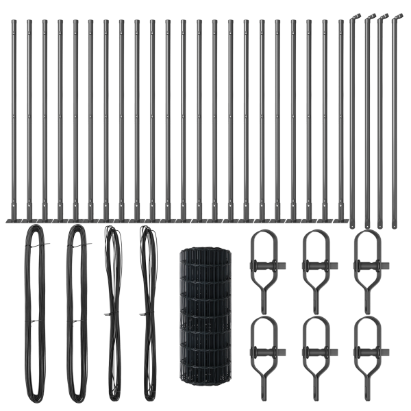 Cerca Euro  con 13 postes flanjados 0.6x50 m de acero galvanizado M 4