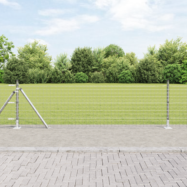 Euro Fence con 7 postes flangados 0.6x10 m de acero galvanizado D