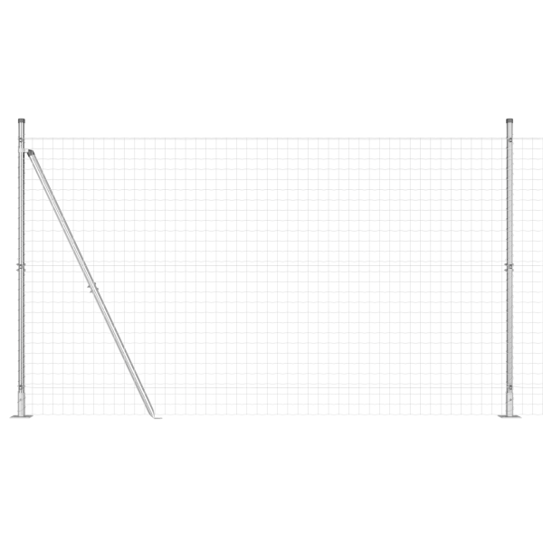 Cerca Euro com 7 Posts Flangeados 1.4x10 m Aço Galvanizado M 2