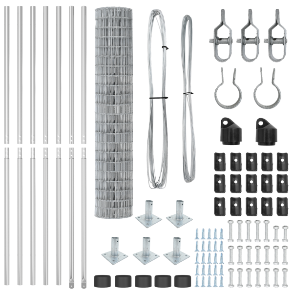 Euro Fence con 7 postes flangiados 1.6x10 m de acero galvanizado M 5