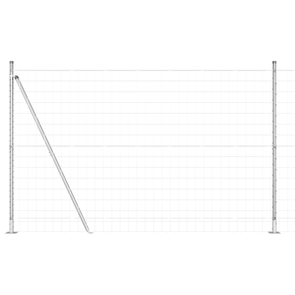 Cerca Euro com 7 Postes Flangeados 1.4x10 m Aço Galvanizado M 2