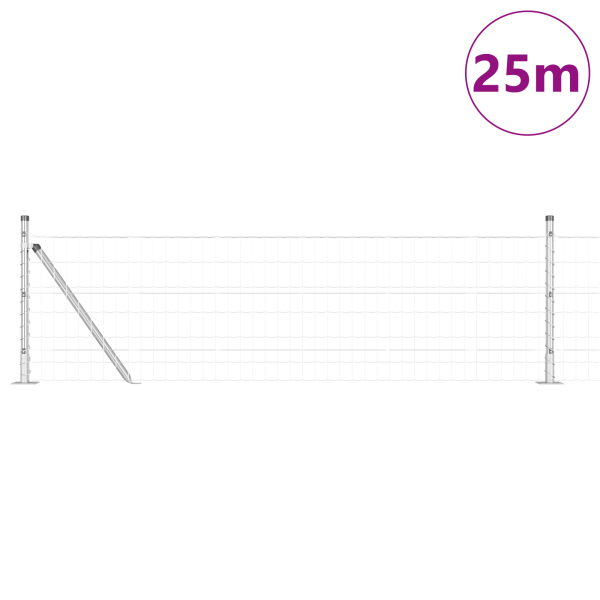 Cerca Euro com 13 Postes Flangeados 0.6x25 m Aço Galvanizado M 3