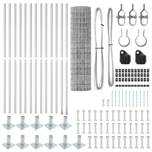 Valla Euro de  con 13 postes acanalados 0.8x25 m de acero galvanizado M 5