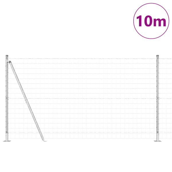Valla Euro con 7 Poste Flanged 1.2x10 m Acero Galvanizado M 3