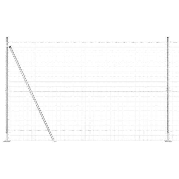 Cerca Euro com 7 Postes Flangeados 1.5x10 m Aço Galvanizado M 2