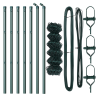 Conjunto de Postes de Cerca Verde 0.6 x 10 m Aço Galvanizado 4