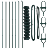 Conjunto de Postes de Cerca Verde 1.5 x 10 m Aço Galvanizado 4