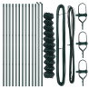Cerca de eslabones de cadena  con 13 postes 1x25 m Acero galvanizado Verde 4