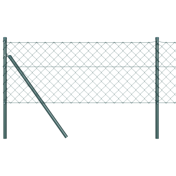 Cerca de malla con 13 postes 0.6x25 m Acero galvanizado Verde M 2