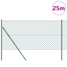 Cerca de Cadena con 13 Postes 1.4x25 m Acero Galvanizado Verde 3