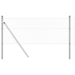 Conjunto de Postes de Cerca Prateado 0.6 x 10 m Aço galvanizado H