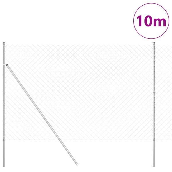 Cerca de cadena con 7 postes 1.5x10 m de acero galvanizado M 3