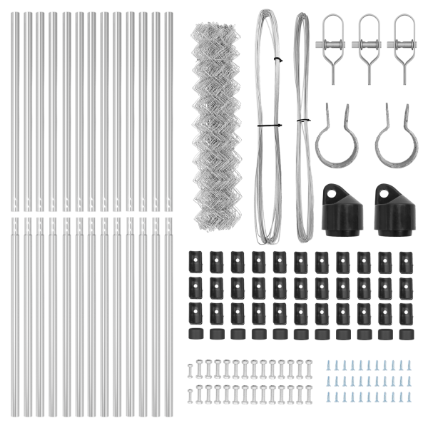 Cerca de eslabones de cadena  Set de 2 Acero galvanizado 25 x 1 m M 5
