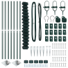 Conjunto de Postes de Cerca Verde 1.5 x 10 m Aço Galvanizado 5