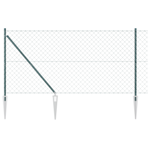 Conjunto de Postes de Cerca Verde 1.2 x 10 m Aço Galvanizado H