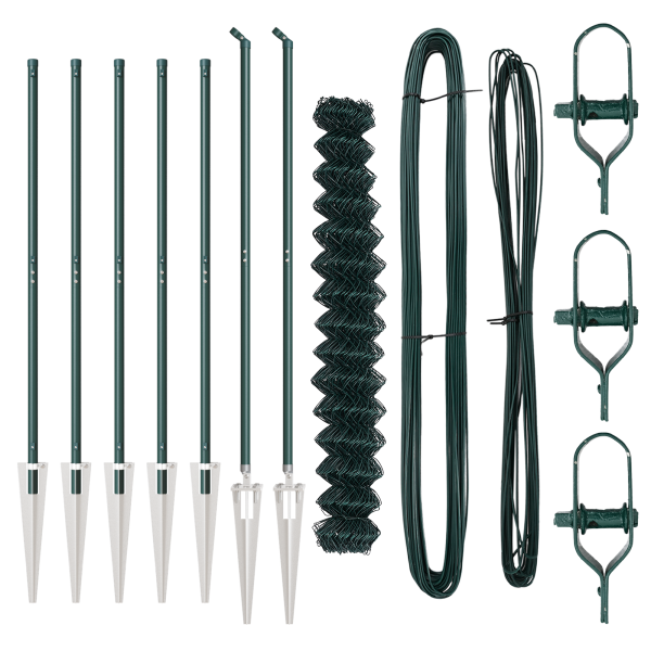 Conjunto de Postes de Cerca Verde 1.6 x 10 m Aço Galvanizado M 4