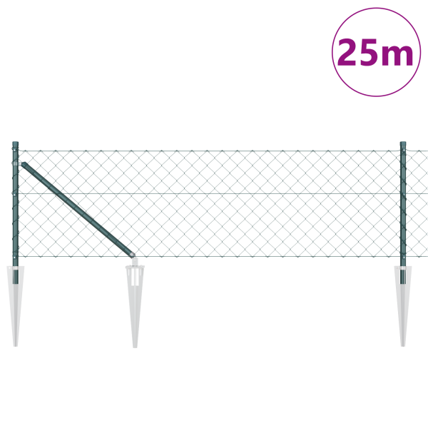 Cerca de Cadena  con 13 postes de pica 0.6x25 m de acero galvanizado M 3
