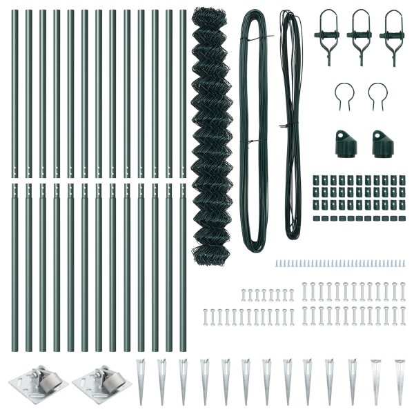 Conjunto de Postes de Cerca Verde 1.6 x 25 m M 5