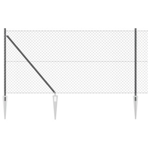 Conjunto de Postes de Cerca Cinzeto 1 x 10 m Aço Galvanizado H
